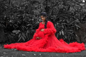 Awww Red Ruffle Gown